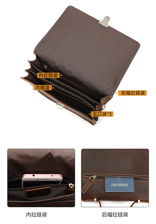 Bolsa Mensajera Vertical de Gran Capacidad con Diseño Cuadrado para Hombre - Image 10