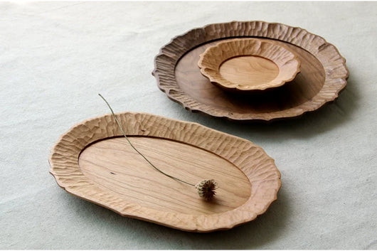 Bandeja de Té Japonesa Artesanal en Madera con Encaje Tallado a Mano - Image 27