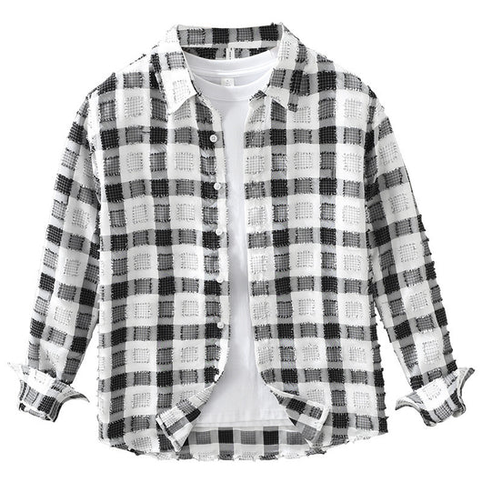 Camisa de Cuadros Japonesa Manga Larga para Hombre - Image 11