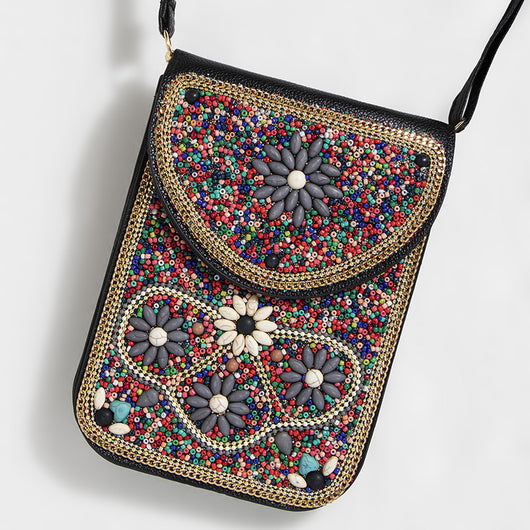 Bolsa Bohemia para Celular con Cuentas y Concha Marina - Image 85