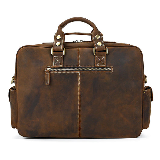 Bolsa Mensajera de Cuero Genuino Estilo Retro con Gran Capacidad para Hombre - Image 78