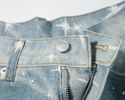 Jeans Sueltos Estampados XINGX con Efecto Apilado para Mujer - Image 11