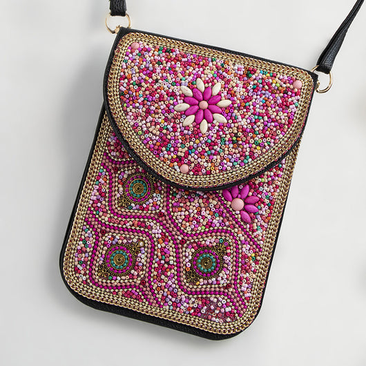 Bolsa Bohemia para Celular con Cuentas y Concha Marina - Image 79
