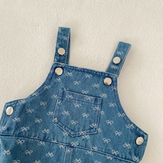 Enterizo para Bebé con Tirantes de Denim y Moño Jacquard - Image 36