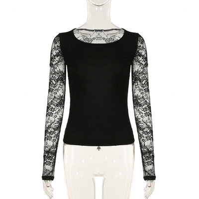 Blusa Sexy Encaje Espalda Descubierta Ajustada Elegante - Image 34