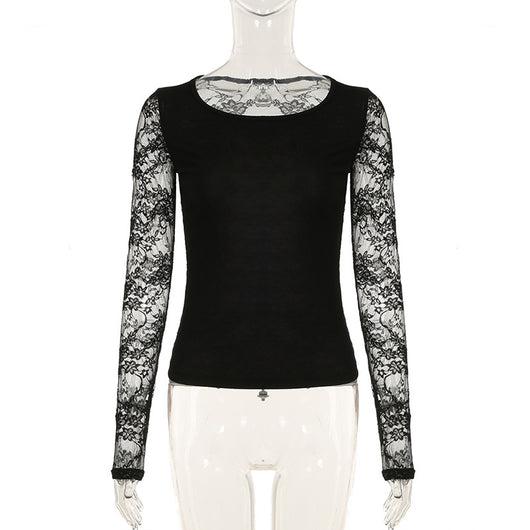 Blusa Sexy Encaje Espalda Descubierta Ajustada Elegante - Image 34