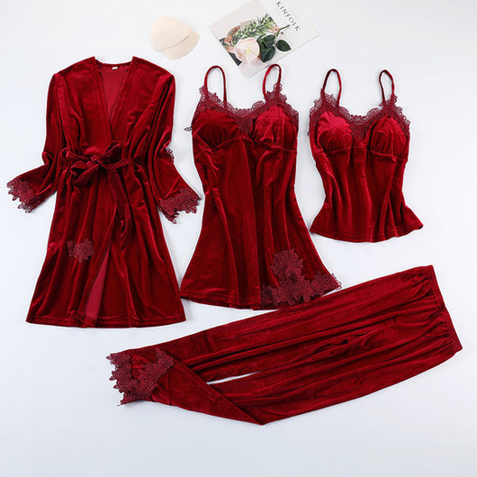 Conjunto de Boda Festivo en Seda de Hielo Primavera-Otoño para Hombre y Mujer - Image 23