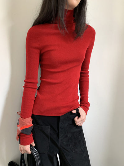 Suéter de Lana Slim Fit Bicolor con Contraste para Mujer - Image 26