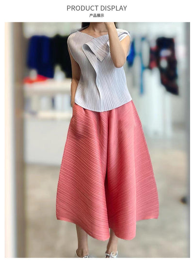 Blusa Plisada sin Mangas Cuello V - Cómoda y Versátil - Image 24