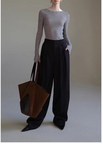 Pantalones de Traje a Rayas Coordinables para Mujer - Otoño e Invierno - Image 10