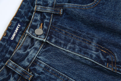 Jeans Vintage Deconstruido con Parches Pesados Lavado Retro - Image 32