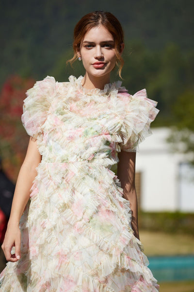 Vestido Elegante sin Mangas con Cuello Tortuga y Falda Tableada Bordada - Image 57