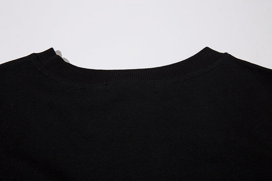 Playera Manga Larga Hip Hop con Letras Fuzzy y Cadena para Hombre - Image 33