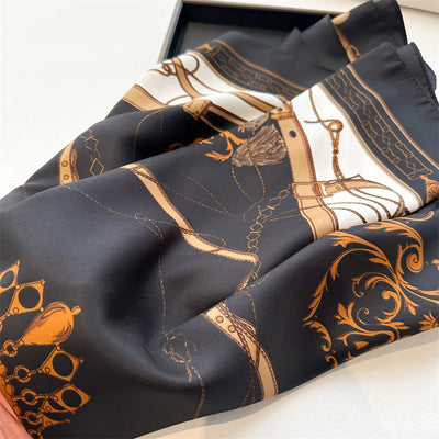 Pañuelo de Seda Twill Estampado 90cm con Anilla Cadena - Diseño Europeo y Americano - Image 16