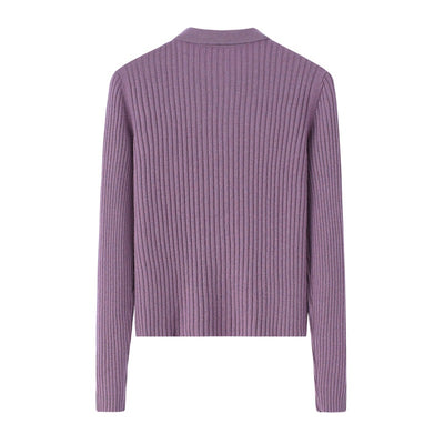 Cardigan de Cachemira Corto para Mujer - Cuello Solapa Otoño Temprano - Image 32