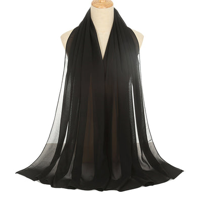 Pañuelo Rectangular de Chiffón Perla para Mujer - Colores Sólidos - Image 26