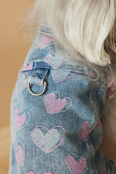 Chaleco Denim sin Mangas para Perros - Diseño Desgastado Love - Image 33