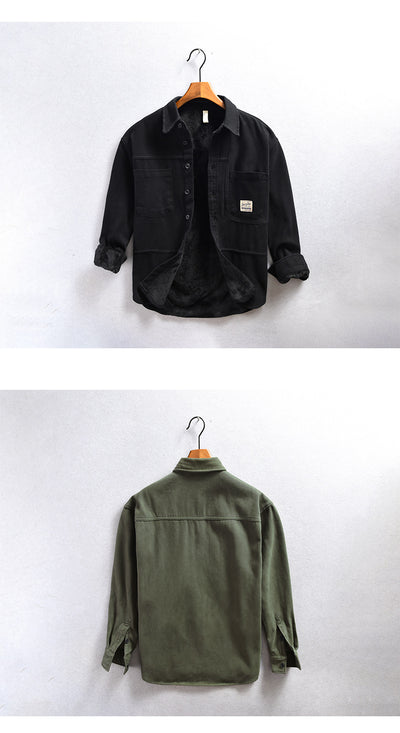 Chamarra de Trabajo Casual para Hombre con Forro de Algodón y Terciopelo - Image 16