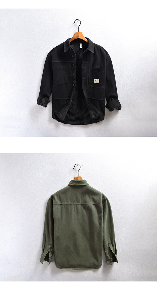 Chamarra de Trabajo Casual para Hombre con Forro de Algodón y Terciopelo - Image 16