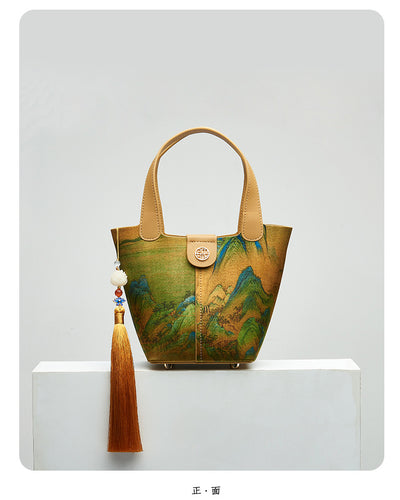 Bolsa Clutch Estilo Chino Tradicional con Diseño de Canasta Tejida - Image 24