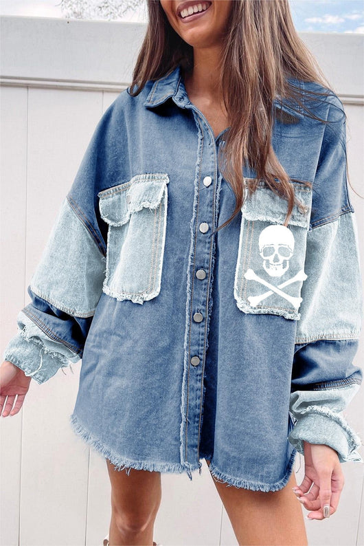 Chaqueta Denim Bloques de Color para Halloween Mujer - Image 11
