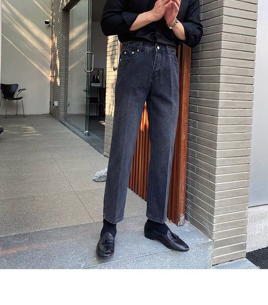 Jeans Slim Fit Estilo Retro Británico para Hombre - Image 83