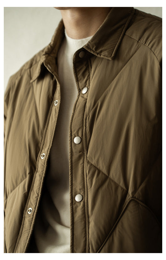 Chaqueta de Invierno Acolchada para Hombre con Cuello Tipo Camisa - Image 18