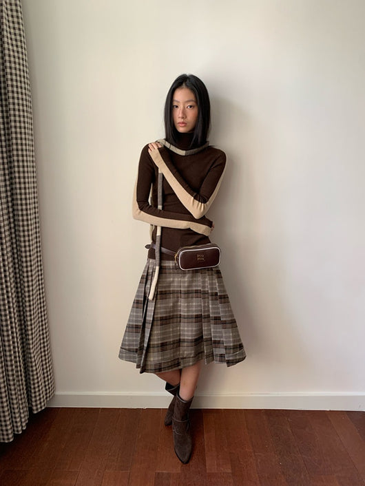 Suéter de Lana Slim Fit Bicolor con Contraste para Mujer - Image 22