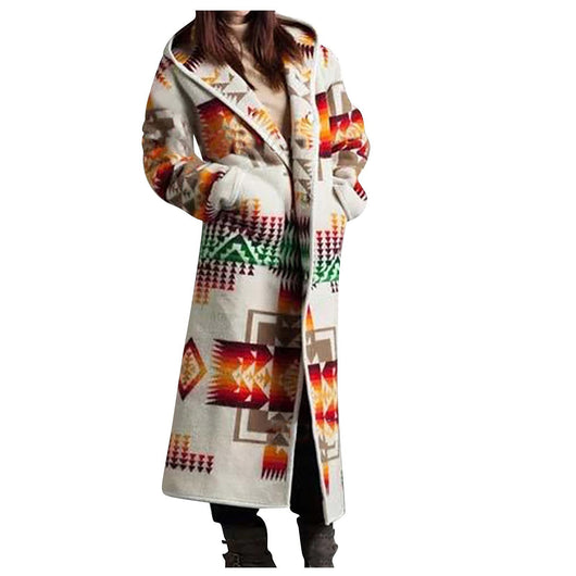 Abrigo Largo Estampado con Bolsillos para Mujer - Image 27