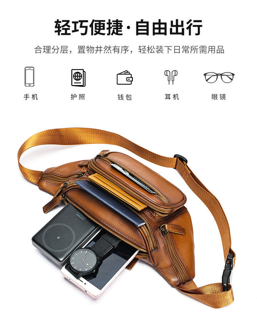 Bolsa Pectoral de Cuero para Hombre - Estilo y Funcionalidad - Image 9