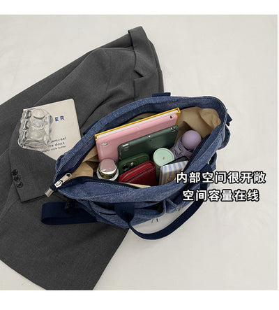 Bolso Tote de Mezclilla Retro Capacidad Extra para Mujer - Image 25