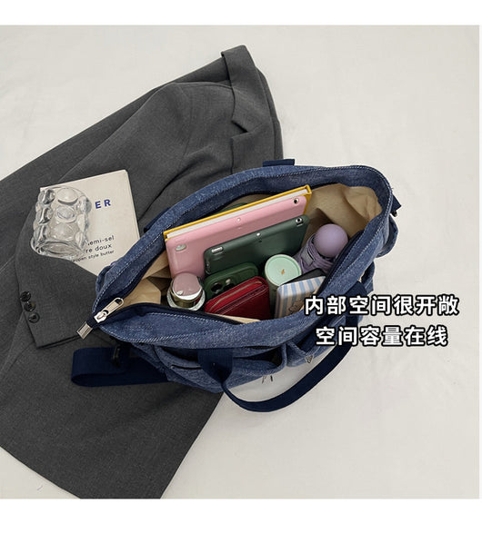 Bolso Tote de Mezclilla Retro Capacidad Extra para Mujer - Image 25