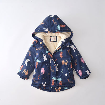 Abrigo Infantil Estampado Cartoon Acolchado a Prueba de Viento - Image 17