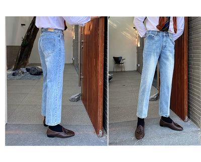 Jeans Slim Fit Estilo Retro Británico para Hombre - Image 109