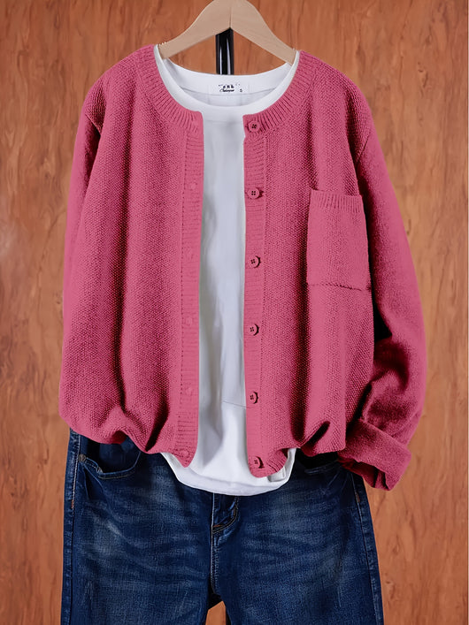 Cardigan Tejido de Abrigo en Colores Puros para Mujer - Image 11