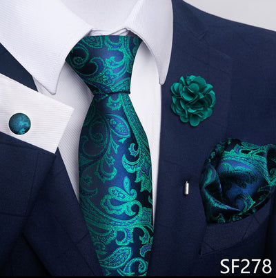 Combo Corbata, Traje y Pañuelo de Bolsillo para Hombre - Juego 8 - Image 124
