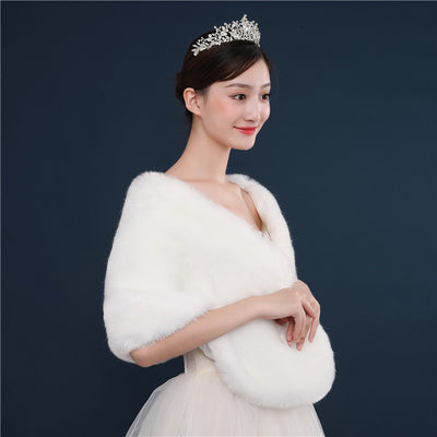 Chal de Piel Sintética Gruesa Blanco - Abrigo Elegante para Otoño e Invierno - Image 23