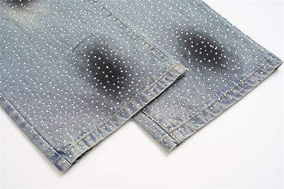 Pantalones Jeans Rectos Anchos con Detalles de Strass - Diseño Casual Moderno - Image 46