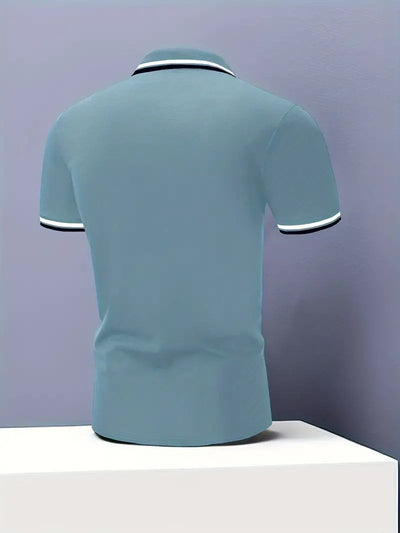 Playera Slim Fit con Cuello Solapa, Rayas Ribeteadas y Costuras Contrastantes - Image 32
