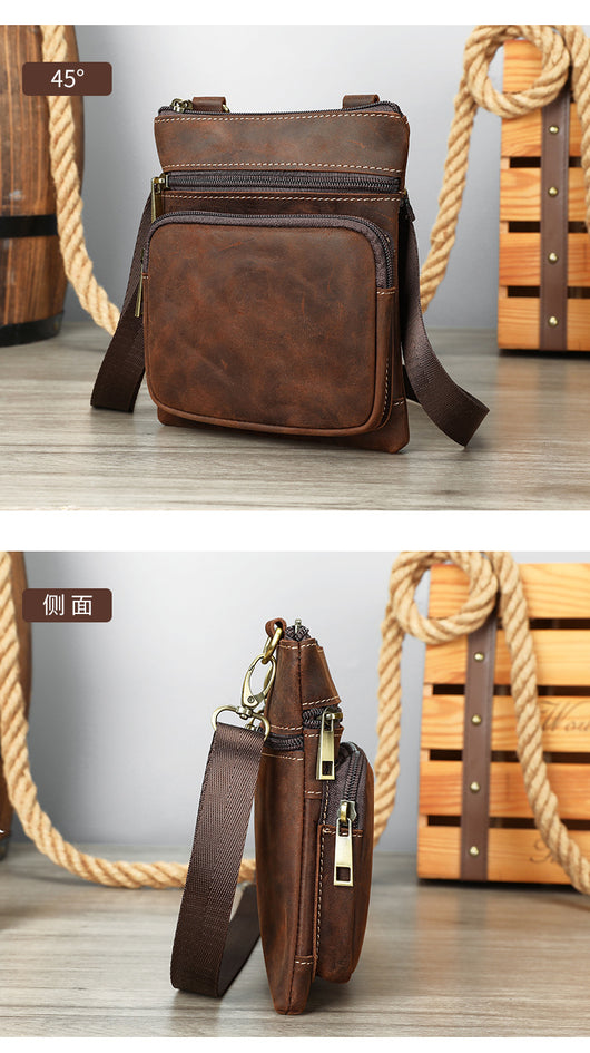 Bolsa Bandolera Retro de Cuero Crazy Horse para Aventuras al Aire Libre - Image 23