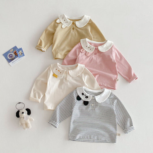Camiseta Rayada con Diseño Cartoon para Bebé Niña 0-5 Años - Image 20