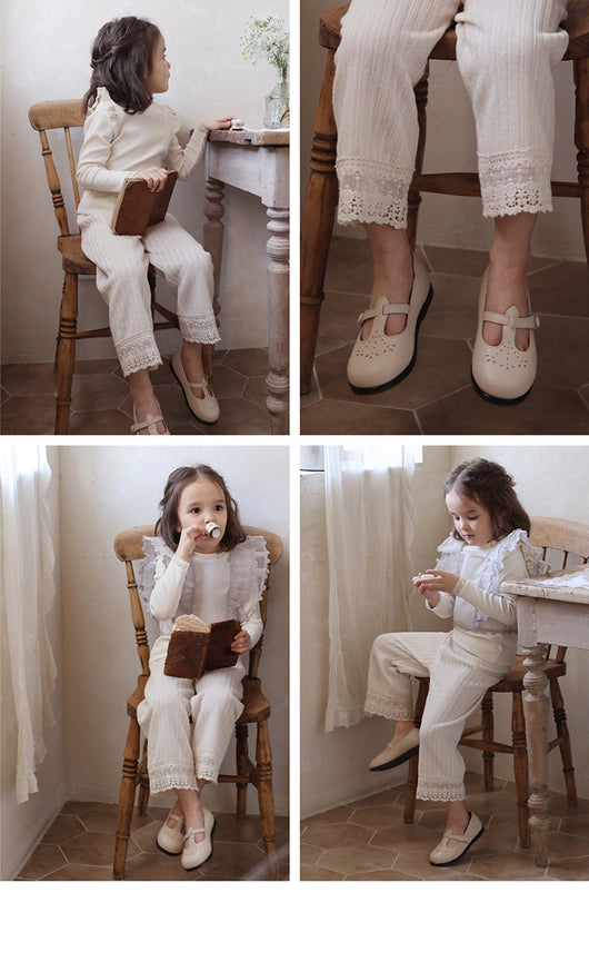 Pantalones Rectos de Punto Suave con Detalle de Encaje - Image 18