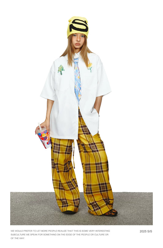 Camisa Suelta Unisex con Diseño de Corbata Pintada a Mano - Marca de Moda Japonesa - Image 36