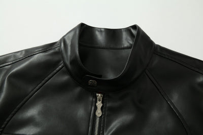 Chaqueta de Cuero Estilo Retro Americano con Detalles de Tartán - Image 58
