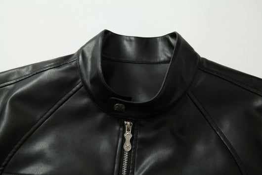 Chaqueta de Cuero Estilo Retro Americano con Detalles de Tartán - Image 58