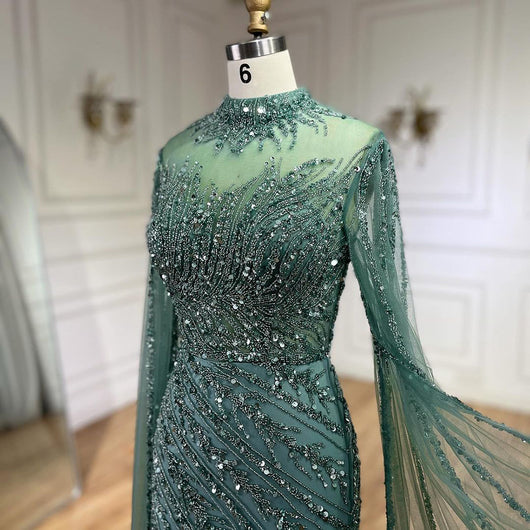 Vestido de Gala Elegante con Mangas Volantes y Falda Sirena - Image 62