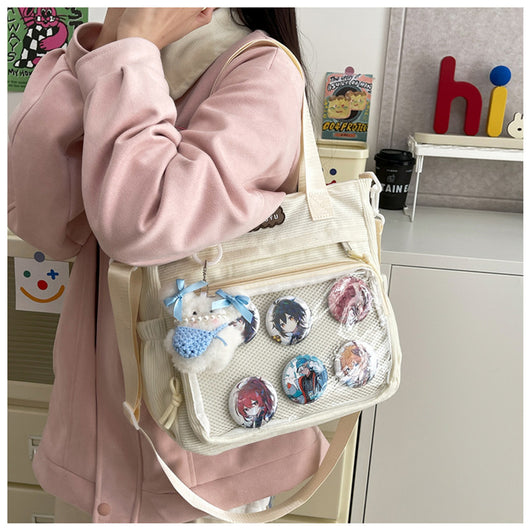 Bolsa Crossbody Transparente de Gran Capacidad Estilo Japonés para Estudiantes - Image 44