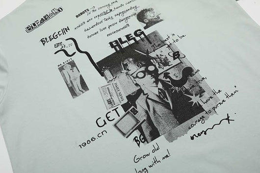Playera Oversize de Manga Corta con Estampado de Letras - Estilo Urbano Versátil - Image 28