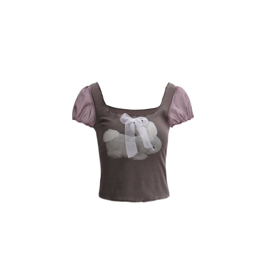 Blusa Cuadrada Y2g Hot Girl con Cuello Camisero y Estampado de Conejo - Image 23