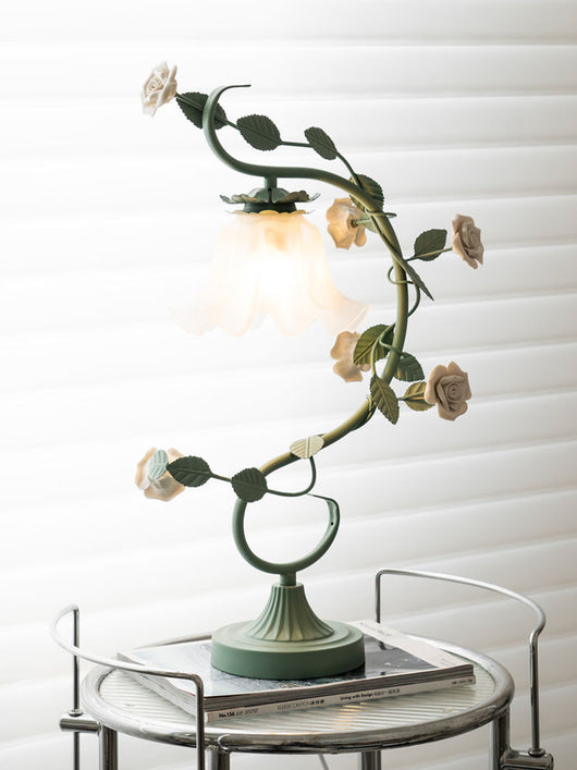 Lámpara de Mesita Retro con Flores Idílicas para Dormitorio - Image 28